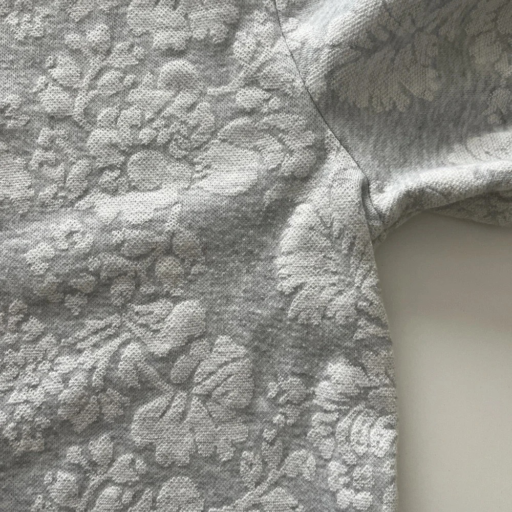 LOFT Women's Size XS‎ Gray White Floral Puff Sleeve Professional Office Work